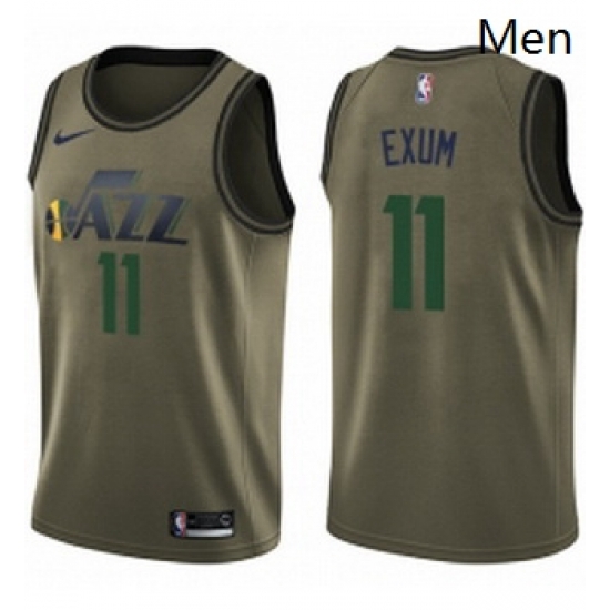 Mens Nike Utah Jazz 11 Dante Exum Swingman Green Salute to Service NBA Jersey Mens Nike Utah Jazz 11 Dante Exum Swingman Green Salute to Service NBA Jersey