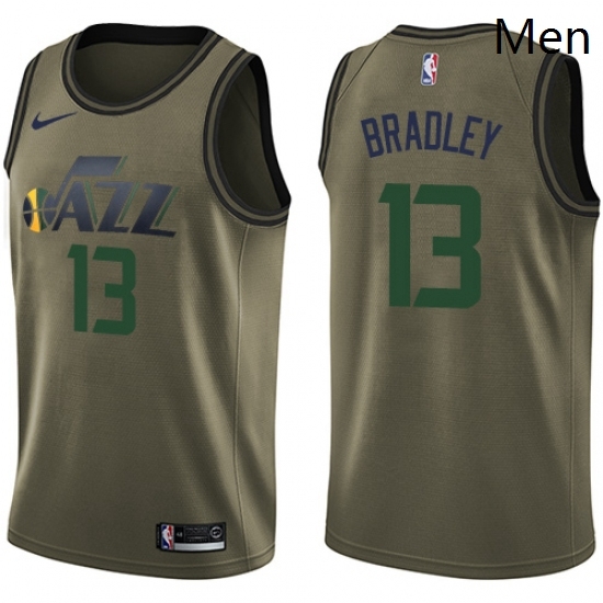 Mens Nike Utah Jazz 13 Tony Bradley Swingman Green Salute to Service NBA Jersey Mens Nike Utah Jazz 13 Tony Bradley Swingman Green Salute to Service NBA Jersey