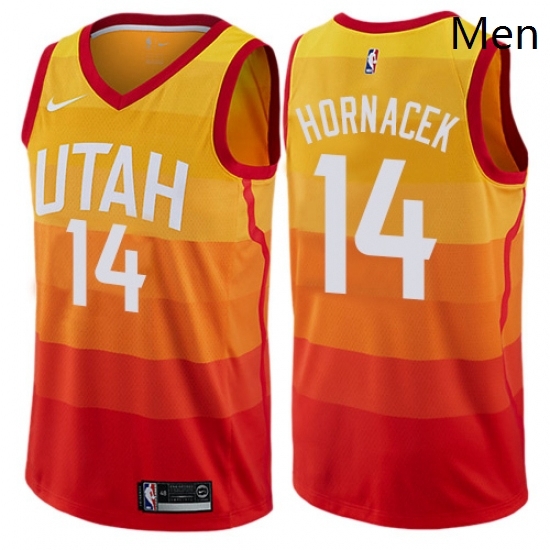 Mens Nike Utah Jazz 14 Jeff Hornacek Swingman Orange NBA Jersey City Edition Mens Nike Utah Jazz 14 Jeff Hornacek Swingman Orange NBA Jersey City Edition