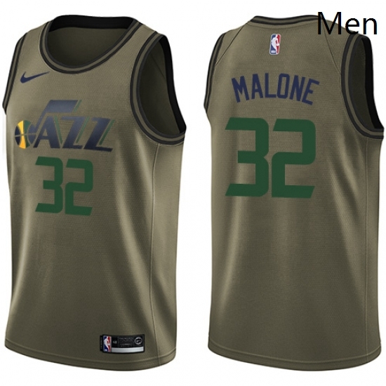 Mens Nike Utah Jazz 32 Karl Malone Swingman Green Salute to Service NBA Jersey Mens Nike Utah Jazz 32 Karl Malone Swingman Green Salute to Service NBA Jersey
