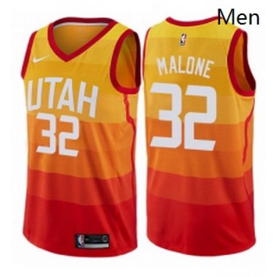Mens Nike Utah Jazz 32 Karl Malone Swingman Orange NBA Jersey City Edition Mens Nike Utah Jazz 32 Karl Malone Swingman Orange NBA Jersey City Edition