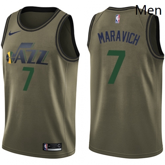 Mens Nike Utah Jazz 7 Pete Maravich Swingman Green Salute to Service NBA Jersey Mens Nike Utah Jazz 7 Pete Maravich Swingman Green Salute to Service NBA Jersey