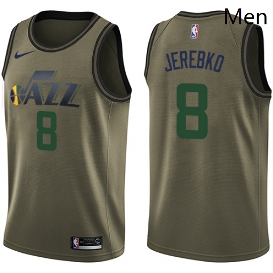 Mens Nike Utah Jazz 8 Jonas Jerebko Swingman Green Salute to Service NBA Jersey Mens Nike Utah Jazz 8 Jonas Jerebko Swingman Green Salute to Service NBA Jersey