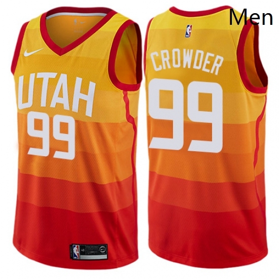 Mens Nike Utah Jazz 99 Jae Crowder Swingman Orange NBA Jersey City Edition Mens Nike Utah Jazz 99 Jae Crowder Swingman Orange NBA Jersey City Edition