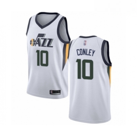 Mens Utah Jazz 10 Mike Conley Authentic White Basketball Jersey Association Edition Mens Utah Jazz 10 Mike Conley Authentic White Basketball Jersey Association Edition