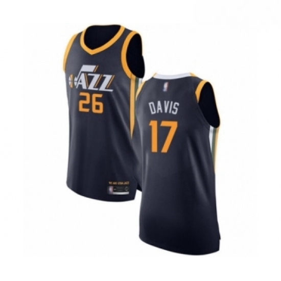 Mens Utah Jazz 17 Ed Davis Authentic Navy Blue Basketball Jersey Icon Edition Mens Utah Jazz 17 Ed Davis Authentic Navy Blue Basketball Jersey Icon Edition