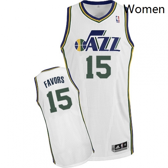 Womens Adidas Utah Jazz 15 Derrick Favors Authentic White Home NBA Jersey Womens Adidas Utah Jazz 15 Derrick Favors Authentic White Home NBA Jersey