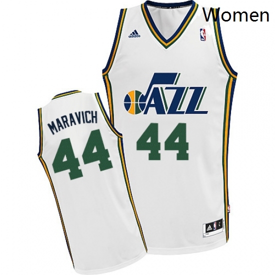Womens Adidas Utah Jazz 44 Pete Maravich Swingman White Home NBA Jersey Womens Adidas Utah Jazz 44 Pete Maravich Swingman White Home NBA Jersey