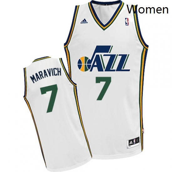 Womens Adidas Utah Jazz 7 Pete Maravich Swingman White Home NBA Jersey Womens Adidas Utah Jazz 7 Pete Maravich Swingman White Home NBA Jersey