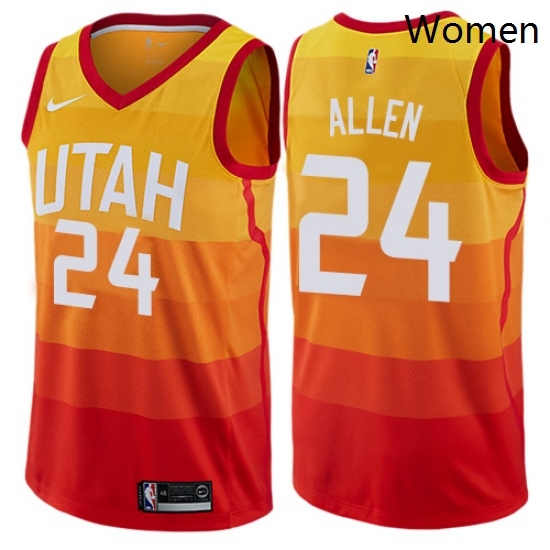 Womens Nike Utah Jazz 24 Grayson Allen Swingman Orange NBA Jersey City Edition Womens Nike Utah Jazz 24 Grayson Allen Swingman Orange NBA Jersey City Edition