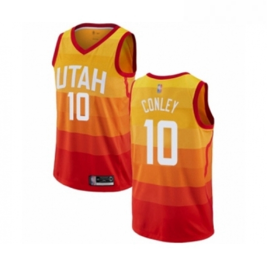 Womens Utah Jazz 10 Mike Conley Swingman Orange Basketball Jersey City Edition Womens Utah Jazz 10 Mike Conley Swingman Orange Basketball Jersey City Edition