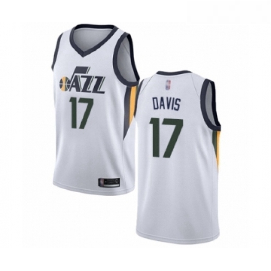 Womens Utah Jazz 17 Ed Davis Swingman White Basketball Jersey Association Edition Womens Utah Jazz 17 Ed Davis Swingman White Basketball Jersey Association Edition