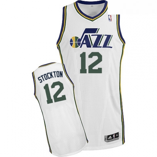 Youth Adidas Utah Jazz 12 John Stockton Authentic White Home NBA Jersey Youth Adidas Utah Jazz 12 John Stockton Authentic White Home NBA Jersey
