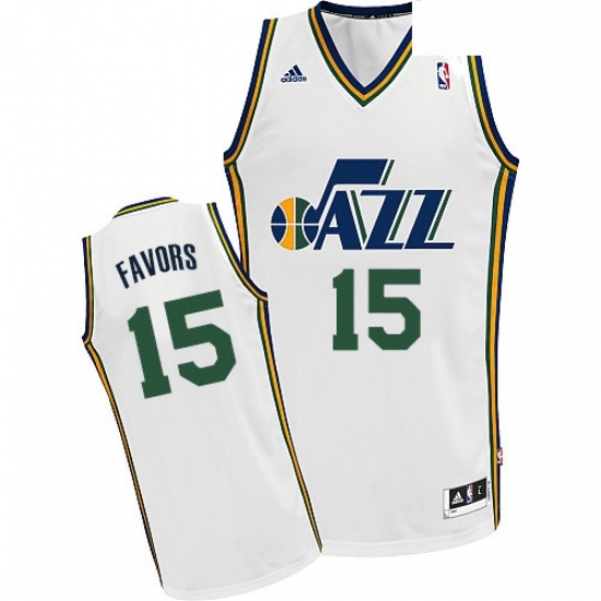 Youth Adidas Utah Jazz 15 Derrick Favors Swingman White Home NBA Jersey Youth Adidas Utah Jazz 15 Derrick Favors Swingman White Home NBA Jersey