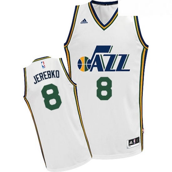 Youth Adidas Utah Jazz 8 Jonas Jerebko Swingman White Home NBA Jersey Youth Adidas Utah Jazz 8 Jonas Jerebko Swingman White Home NBA Jersey
