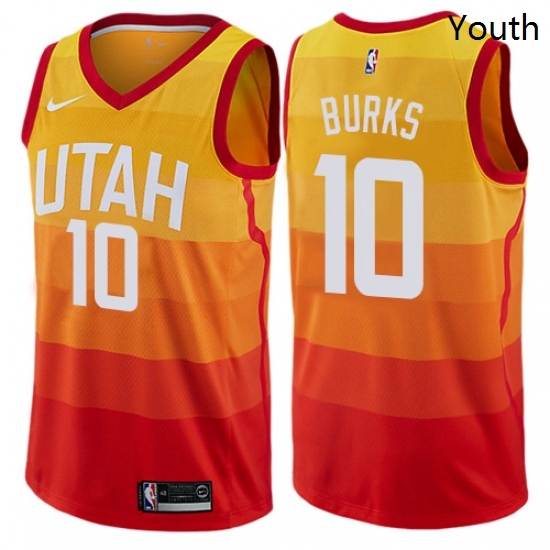Youth Nike Utah Jazz 10 Alec Burks Swingman Orange NBA Jersey City Edition Youth Nike Utah Jazz 10 Alec Burks Swingman Orange NBA Jersey City Edition