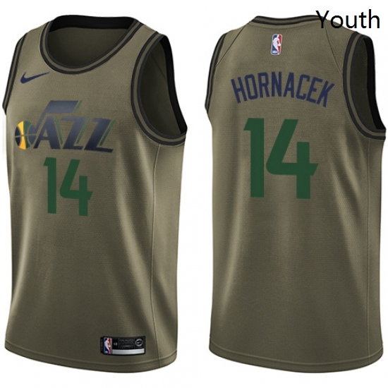 Youth Nike Utah Jazz 14 Jeff Hornacek Swingman Green Salute to Service NBA Jersey Youth Nike Utah Jazz 14 Jeff Hornacek Swingman Green Salute to Service NBA Jersey