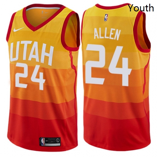 Youth Nike Utah Jazz 24 Grayson Allen Swingman Orange NBA Jersey City Edition Youth Nike Utah Jazz 24 Grayson Allen Swingman Orange NBA Jersey City Edition