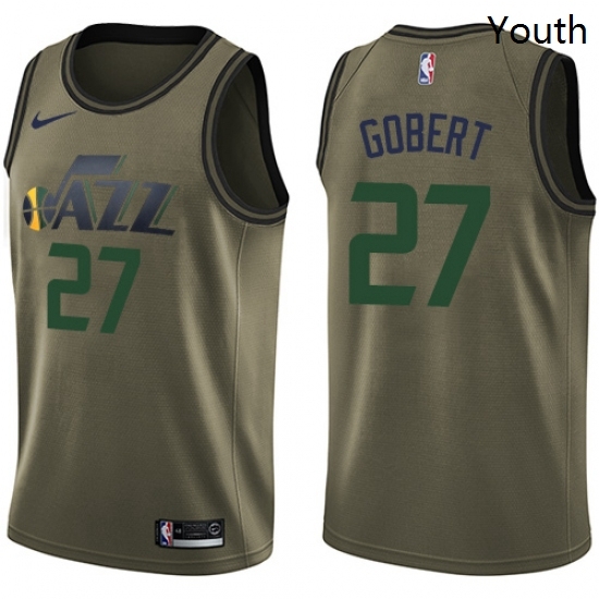 Youth Nike Utah Jazz 27 Rudy Gobert Swingman Green Salute to Service NBA Jersey Youth Nike Utah Jazz 27 Rudy Gobert Swingman Green Salute to Service NBA Jersey