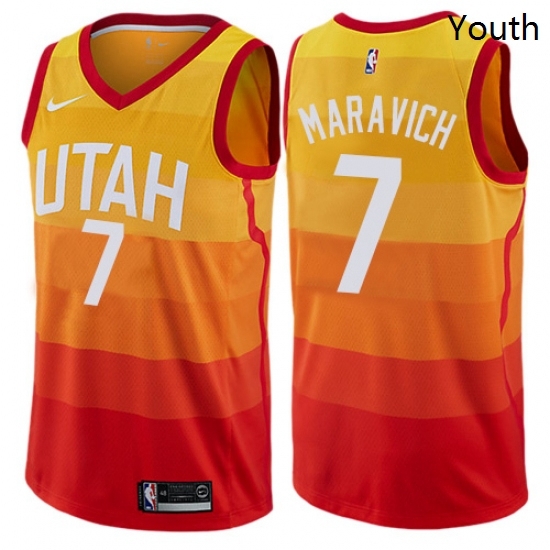 Youth Nike Utah Jazz 7 Pete Maravich Swingman Orange NBA Jersey City Edition Youth Nike Utah Jazz 7 Pete Maravich Swingman Orange NBA Jersey City Edition