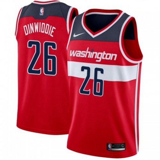 Men Nike Washington Wizards 26 Spencer Dinwiddie Red NBA Swingman Icon Edition Jersey Men Nike Washington Wizards 26 Spencer Dinwiddie Red NBA Swingman Icon Edition Jersey