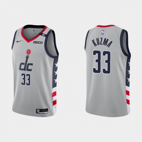 Men Nike Washington Wizards Kyle Kuzm 33 Gray Stitched NBA Jersey Men Nike Washington Wizards Kyle Kuzm 33 Gray Stitched NBA Jersey