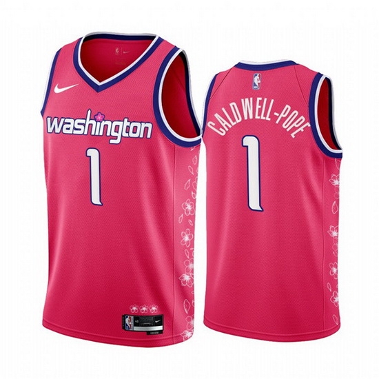 Men Washington Wizards 1 Kentavious Caldwell Pope 2022 23 Pink Cherry Blossom City Edition Limited Stitched Basketball Jersey Men Washington Wizards 1 Kentavious Caldwell Pope 2022 23 Pink Cherry Blossom City Edition Limited Stitched Basketball Jersey