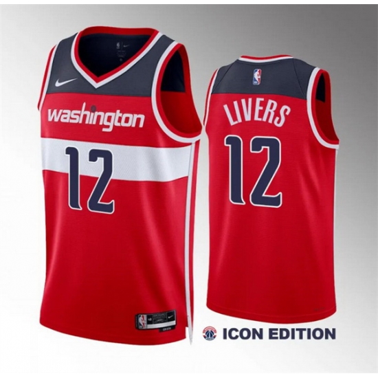 Men Washington Wizards 12 Isaiah Livers Red Icon Edition Stitched Basketball Jersey Men Washington Wizards 12 Isaiah Livers Red Icon Edition Stitched Basketball Jersey