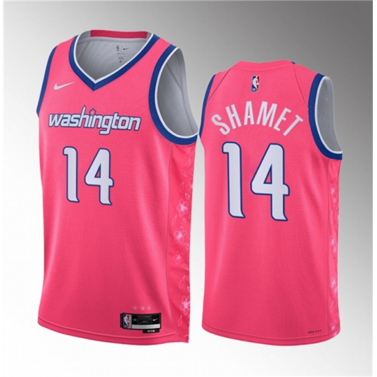 Men Washington Wizards 14 Landry Shamet Pink 2023 City Edition Stitched Jersey Men Washington Wizards 14 Landry Shamet Pink 2023 City Edition Stitched Jersey
