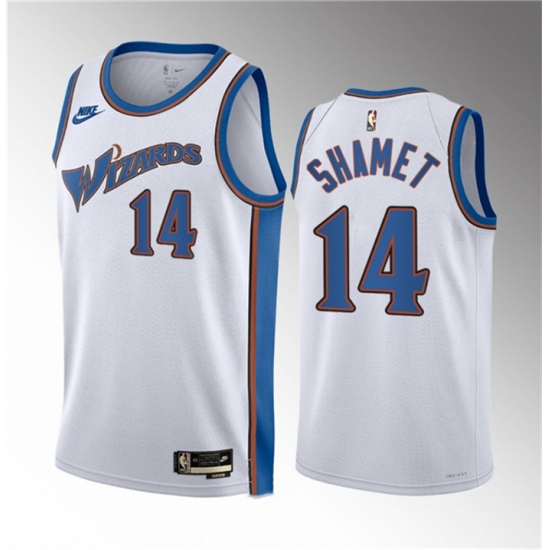 Men Washington Wizards 14 Landry Shamet White Classic Edition Stitched Jersey Men Washington Wizards 14 Landry Shamet White Classic Edition Stitched Jersey