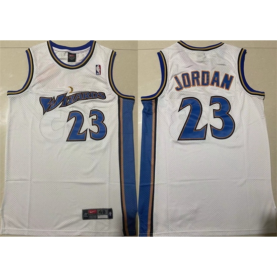 Men Washington Wizards 23 Michael Jordan White Throwback Stitched Jersey Men Washington Wizards 23 Michael Jordan White Throwback Stitched Jersey