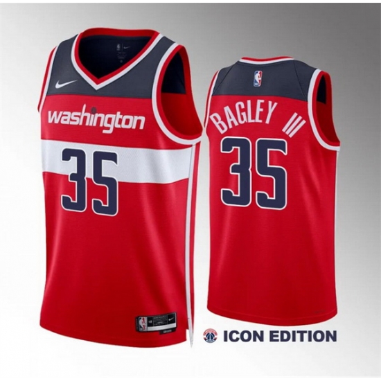 Men Washington Wizards 35 Marvin Bagley III Red Icon Edition Stitched Basketball Jersey Men Washington Wizards 35 Marvin Bagley III Red Icon Edition Stitched Basketball Jersey
