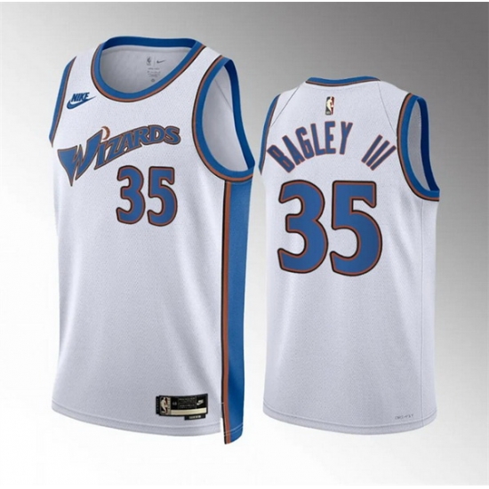 Men Washington Wizards 35 Marvin Bagley III White Classic Edition Stitched Basketball Jersey Men Washington Wizards 35 Marvin Bagley III White Classic Edition Stitched Basketball Jersey