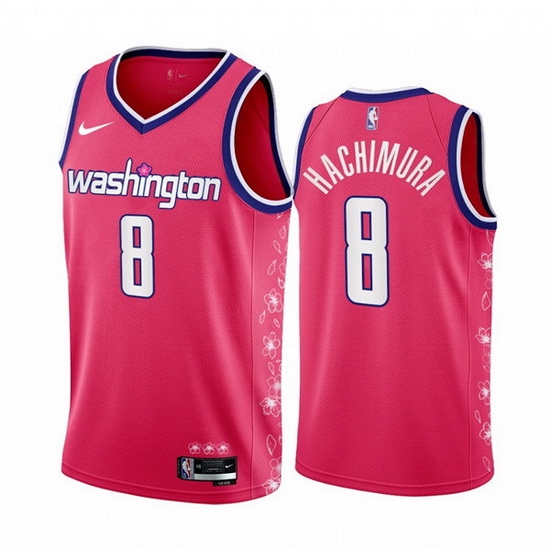 Men Washington Wizards 8 Rui Hachimura 2022 23 Pink Cherry Blossom City Edition Limited Stitched Basketball Jersey Men Washington Wizards 8 Rui Hachimura 2022 23 Pink Cherry Blossom City Edition Limited Stitched Basketball Jersey