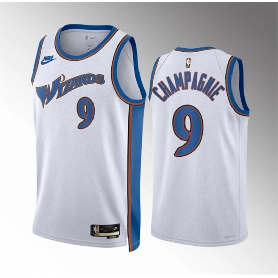 Men Washington Wizards 9 Justin Champagnie White Classic Edition Stitched Basketball Jersey Men Washington Wizards 9 Justin Champagnie White Classic Edition Stitched Basketball Jersey