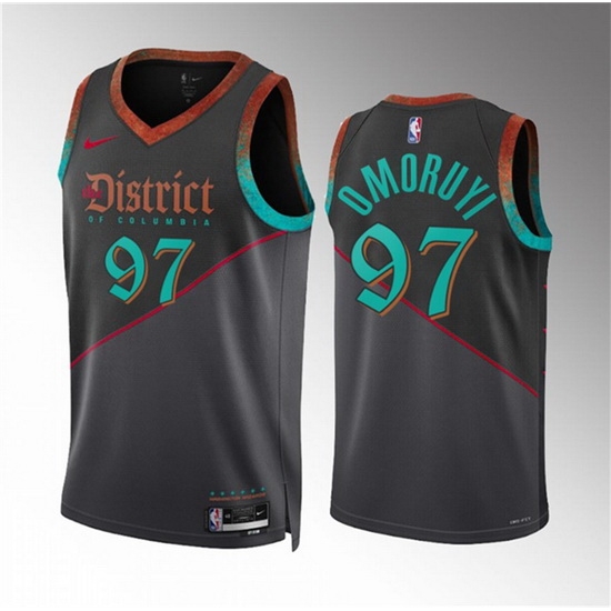 Men Washington Wizards 97 Eugene Omoruyi Black 2023 24 City Edition Stitched Basketball Jersey Men Washington Wizards 97 Eugene Omoruyi Black 2023 24 City Edition Stitched Basketball Jersey
