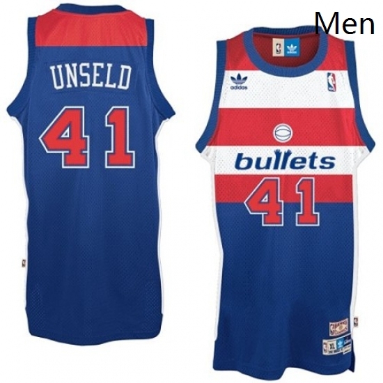 Mens Adidas Washington Wizards 41 Wes Unseld Authentic Blue Bullets Throwback NBA Jersey Mens Adidas Washington Wizards 41 Wes Unseld Authentic Blue Bullets Throwback NBA Jersey