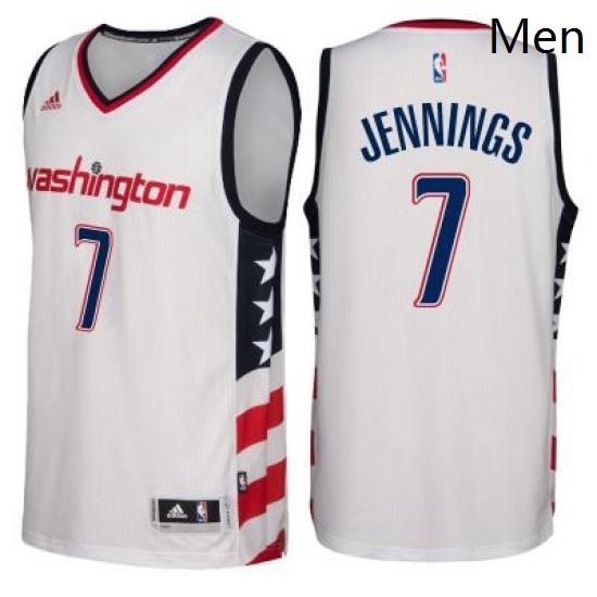 Mens Washington Wizards 7 Brandon Jennings adidas White Swingman Stars Stripes Jersey Mens Washington Wizards 7 Brandon Jennings adidas White Swingman Stars Stripes Jersey