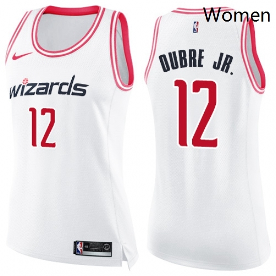 Womens Nike Washington Wizards 12 Kelly Oubre Jr Swingman WhitePink Fashion NBA Jersey Womens Nike Washington Wizards 12 Kelly Oubre Jr Swingman WhitePink Fashion NBA Jersey