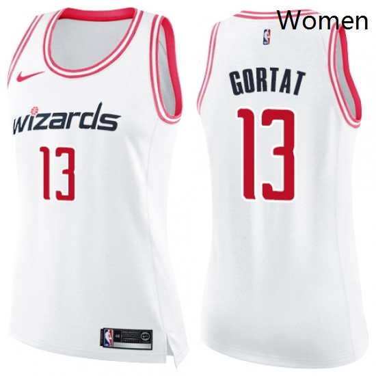 Womens Nike Washington Wizards 13 Marcin Gortat Swingman WhitePink Fashion NBA Jersey Womens Nike Washington Wizards 13 Marcin Gortat Swingman WhitePink Fashion NBA Jersey
