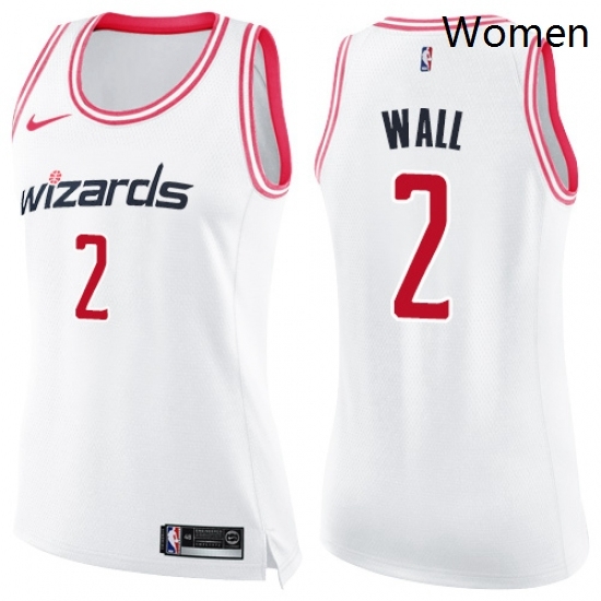 Womens Nike Washington Wizards 2 John Wall Swingman WhitePink Fashion NBA Jersey Womens Nike Washington Wizards 2 John Wall Swingman WhitePink Fashion NBA Jersey