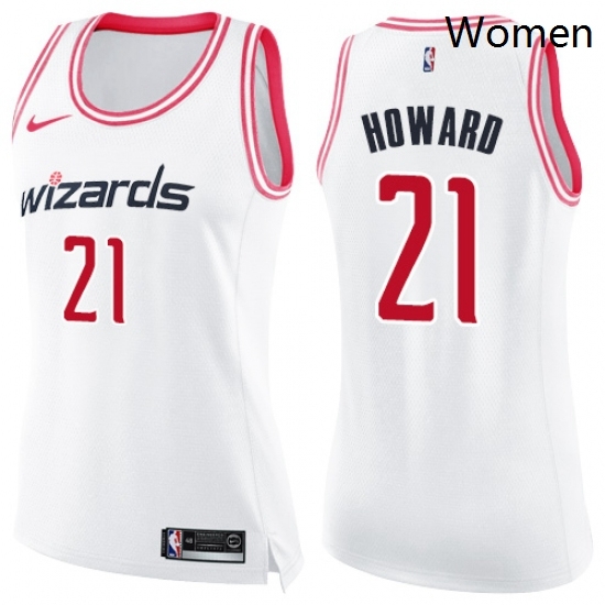 Womens Nike Washington Wizards 21 Dwight Howard Swingman White Pink Fashion NBA Jersey Womens Nike Washington Wizards 21 Dwight Howard Swingman White Pink Fashion NBA Jersey
