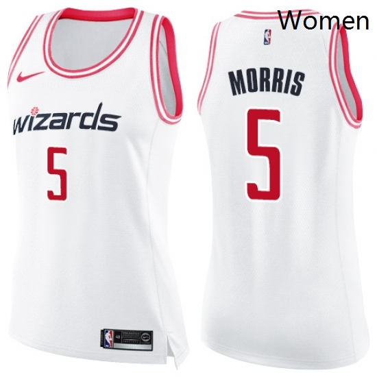 Womens Nike Washington Wizards 5 Markieff Morris Swingman WhitePink Fashion NBA Jersey Womens Nike Washington Wizards 5 Markieff Morris Swingman WhitePink Fashion NBA Jersey