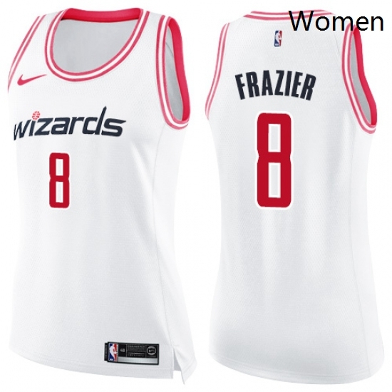 Womens Nike Washington Wizards 8 Tim Frazier Swingman WhitePink Fashion NBA Jersey Womens Nike Washington Wizards 8 Tim Frazier Swingman WhitePink Fashion NBA Jersey