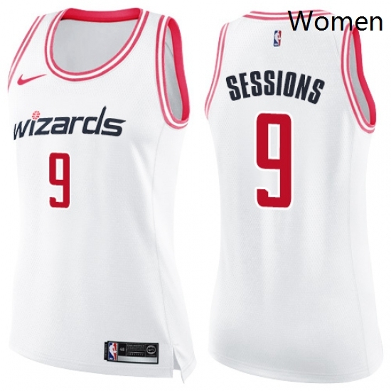 Womens Nike Washington Wizards 9 Ramon Sessions Swingman WhitePink Fashion NBA Jersey Womens Nike Washington Wizards 9 Ramon Sessions Swingman WhitePink Fashion NBA Jersey