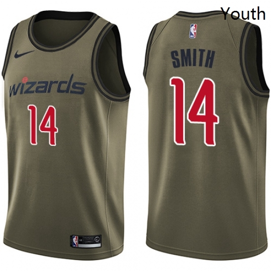 Youth Nike Washington Wizards 14 Jason Smith Swingman Green Salute to Service NBA Jersey Youth Nike Washington Wizards 14 Jason Smith Swingman Green Salute to Service NBA Jersey