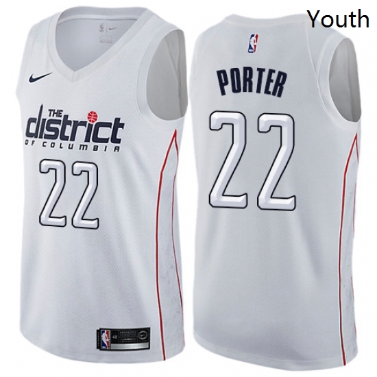 Youth Nike Washington Wizards 22 Otto Porter Swingman White NBA Jersey City Edition 