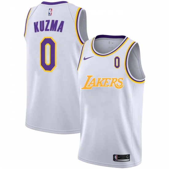 Lakers 0 Kyle Kuzma White 2020 2021 New City Edition Nike Swingman Jerseys Lakers 0 Kyle Kuzma White 2020 2021 New City Edition Nike Swingman Jerseys