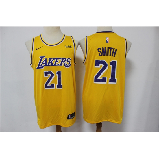 Lakers 21 J R Smith Yellow Nike Swingman Jersey Lakers 21 J R Smith Yellow Nike Swingman Jersey
