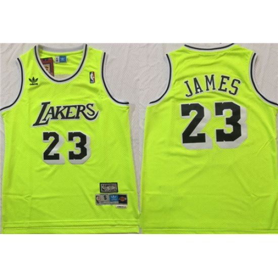 Lakers 23 Lebron James Fluorescent Green Hardwood Classics Mesh Swingman Jersey Lakers 23 Lebron James Fluorescent Green Hardwood Classics Mesh Swingman Jersey